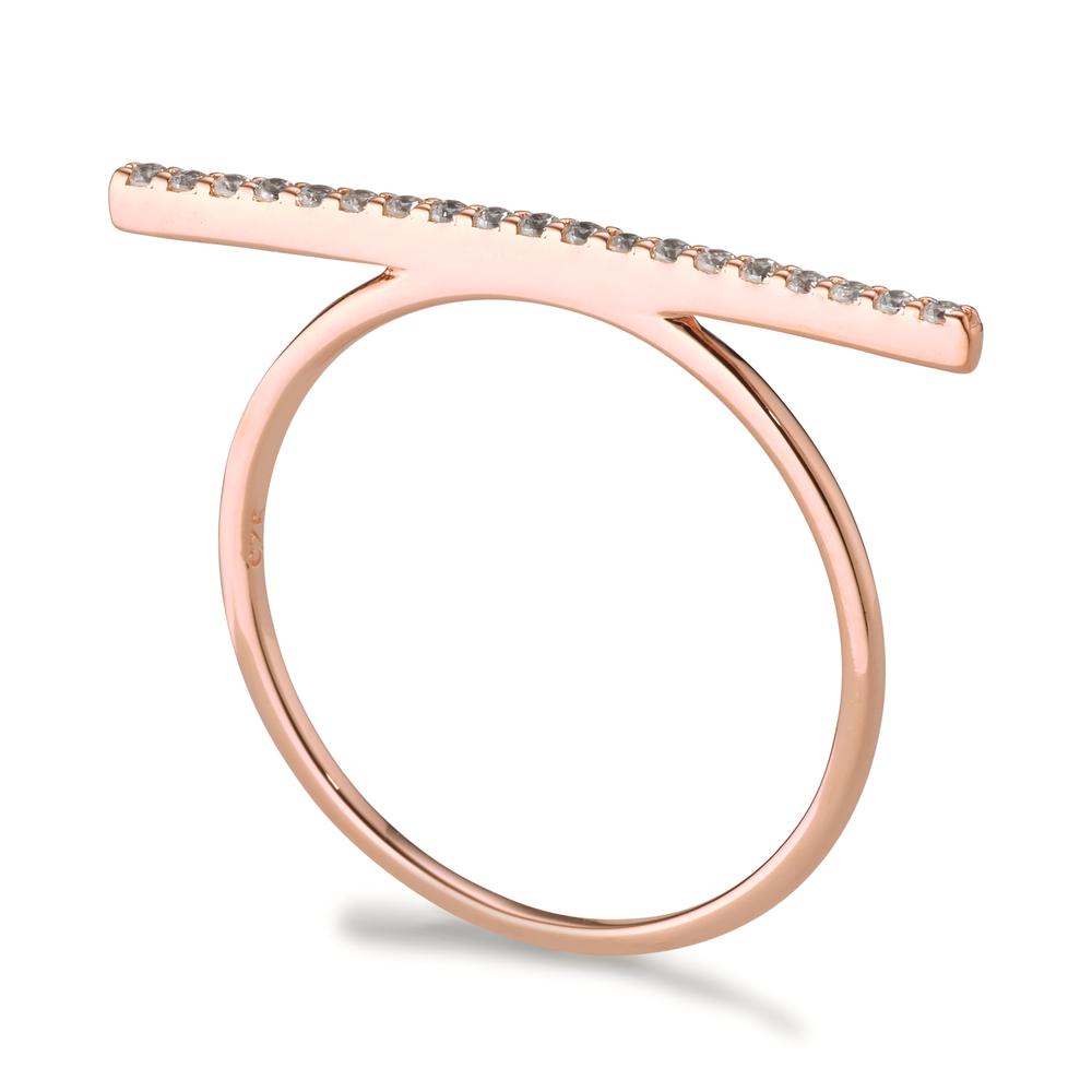 Stacking ring Silver Zirconia 19 Stones Rose Gold plated