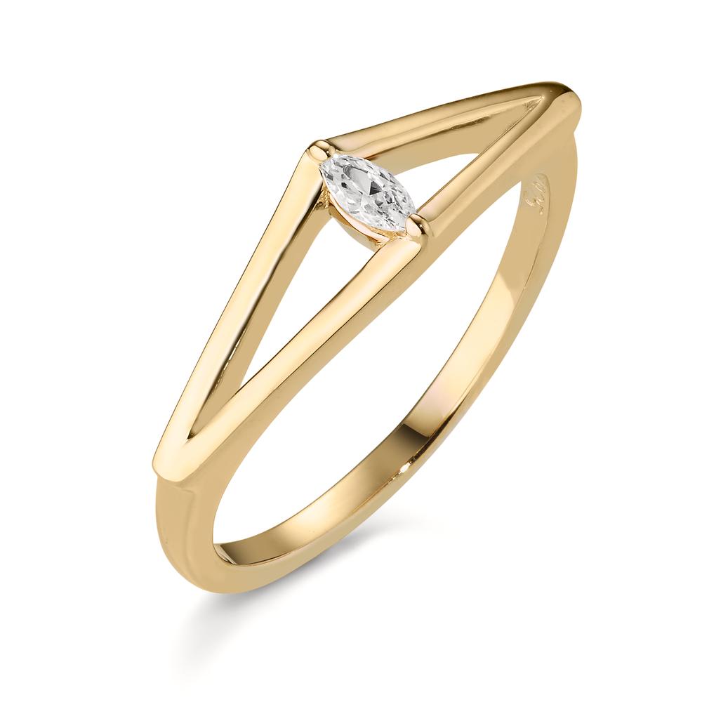 Ring Silver Zirconia Yellow Gold plated