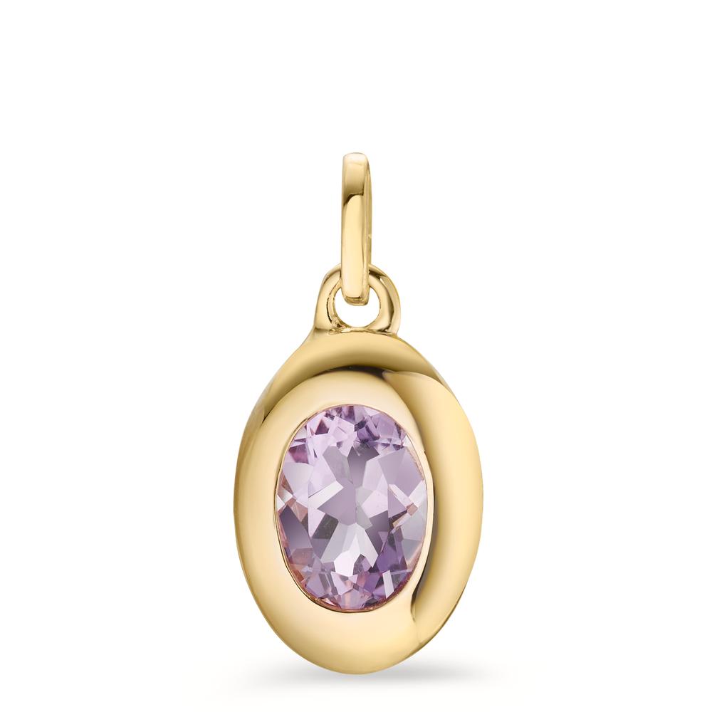 Pendant Silver Amethyst Yellow Gold plated