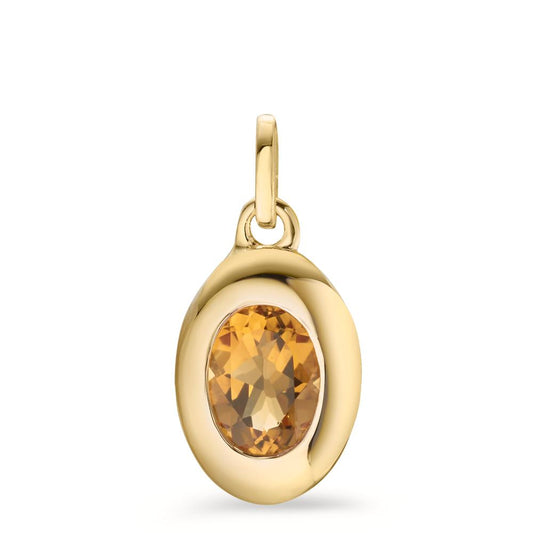 Pendant Silver Citrine Yellow Gold plated