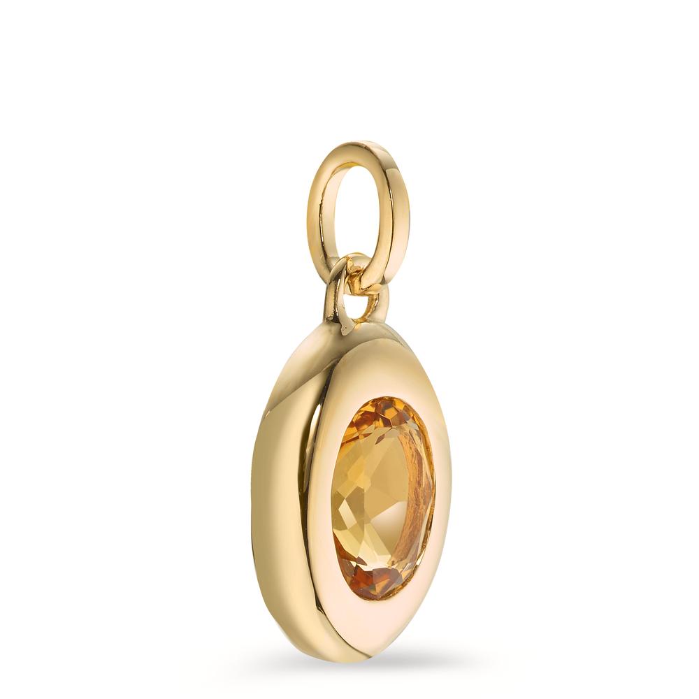 Pendant Silver Citrine Yellow Gold plated