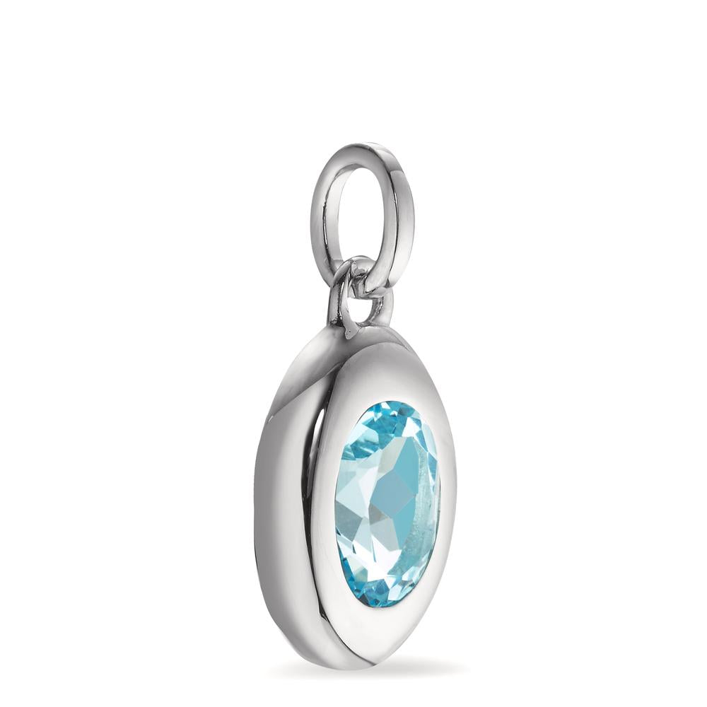 Pendant Silver Topaz Blue Rhodium plated