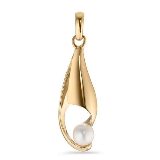 Pendant Silver Yellow Gold plated Freshwater pearl