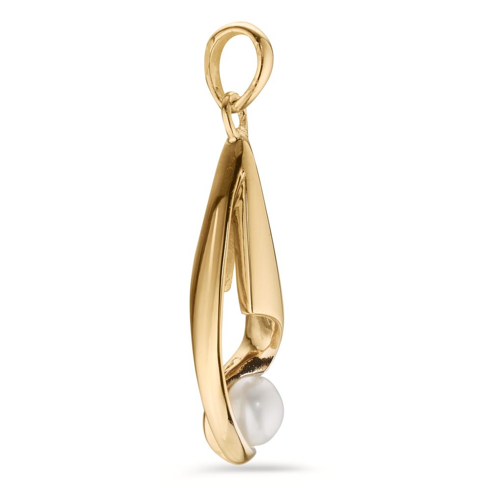 Pendant Silver Yellow Gold plated Freshwater pearl