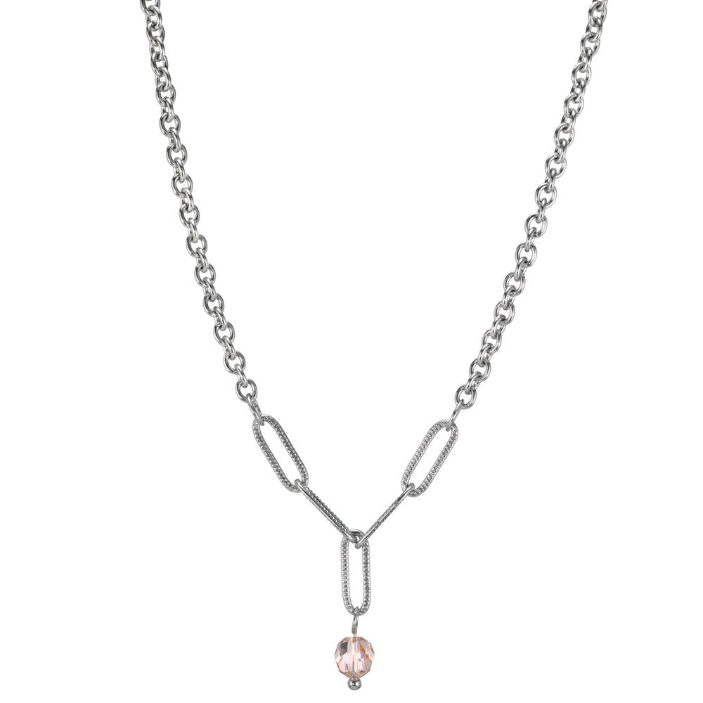 Necklace Stainless steel Zirconia Rose 41-45 cm