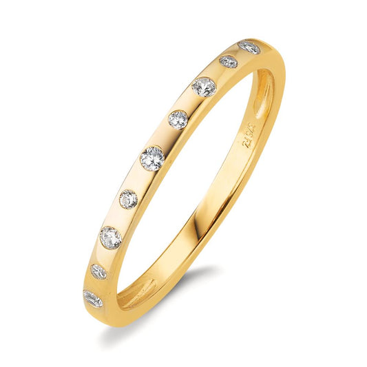 Stacking ring 9k Yellow Gold Zirconia 9 Stones