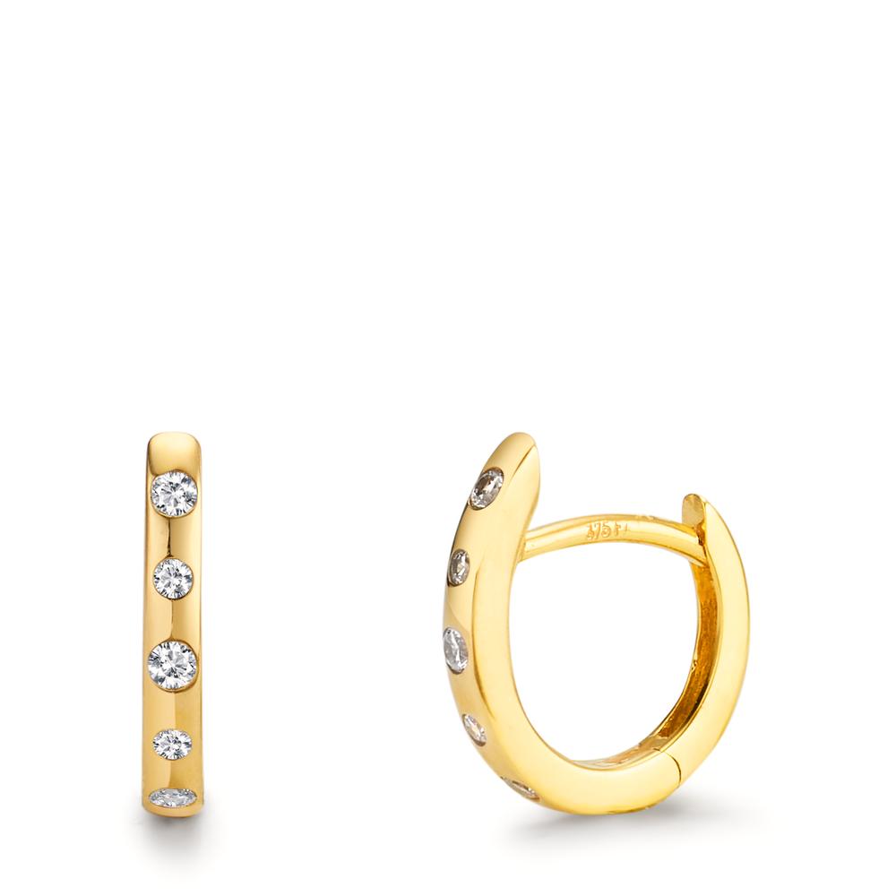 Hinged hoop 9k Yellow Gold Zirconia 10 Stones