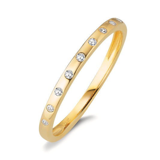 Stacking ring 9k Yellow Gold Zirconia 9 Stones