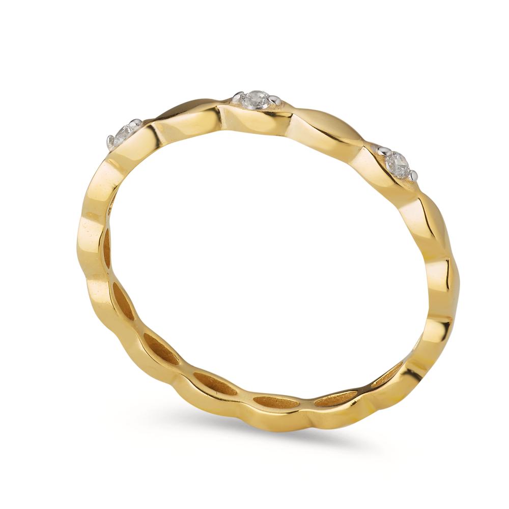 Stacking ring 9k Yellow Gold Zirconia 3 Stones