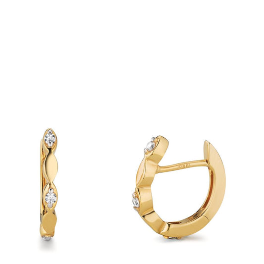 Hinged hoop 9k Yellow Gold Zirconia 6 Stones