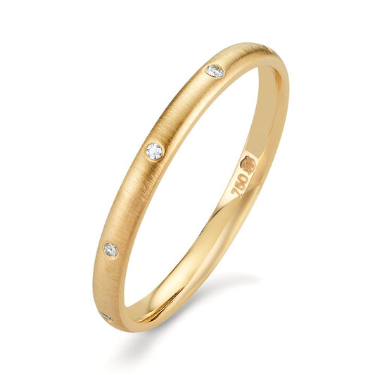 Stacking ring 18k Yellow Gold Diamond 0.045 ct, 9 Stones, tw-vsi