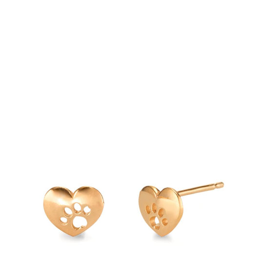 Stud earrings Silver Yellow Gold plated Paw Ø7 mm