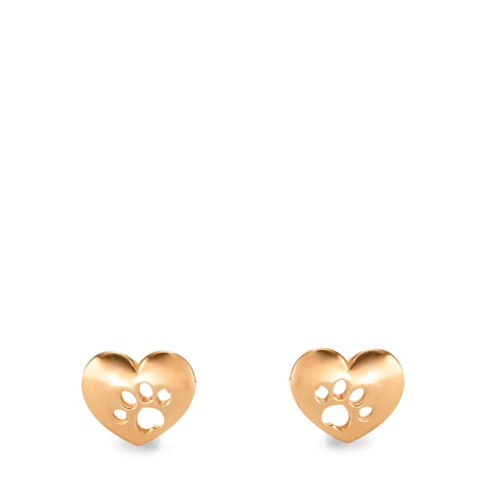 Stud earrings Silver Yellow Gold plated Paw Ø7 mm