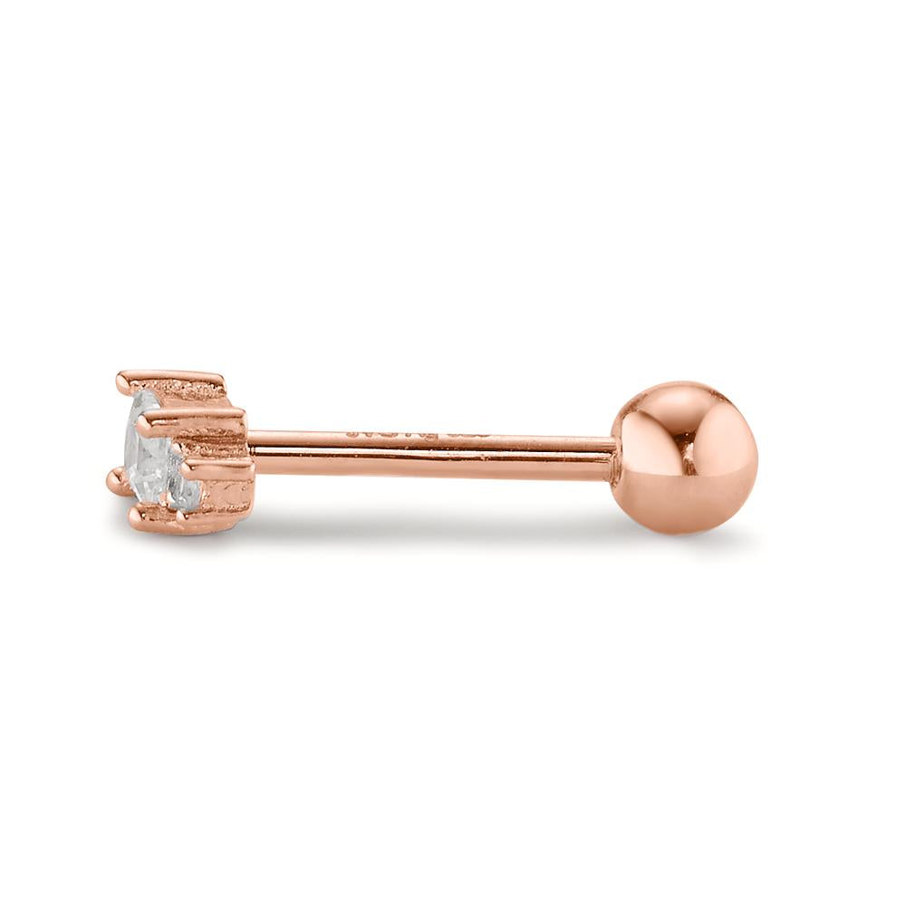 Piercing Silver Zirconia 3 Stones Rose Gold plated