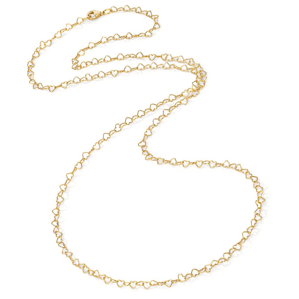 Bodychain Silver Yellow Gold plated Heart 70 cm