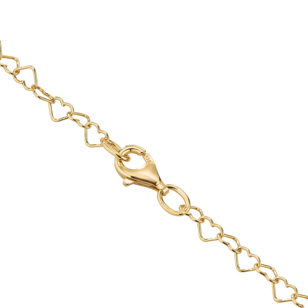 Bodychain Silver Yellow Gold plated Heart 70 cm