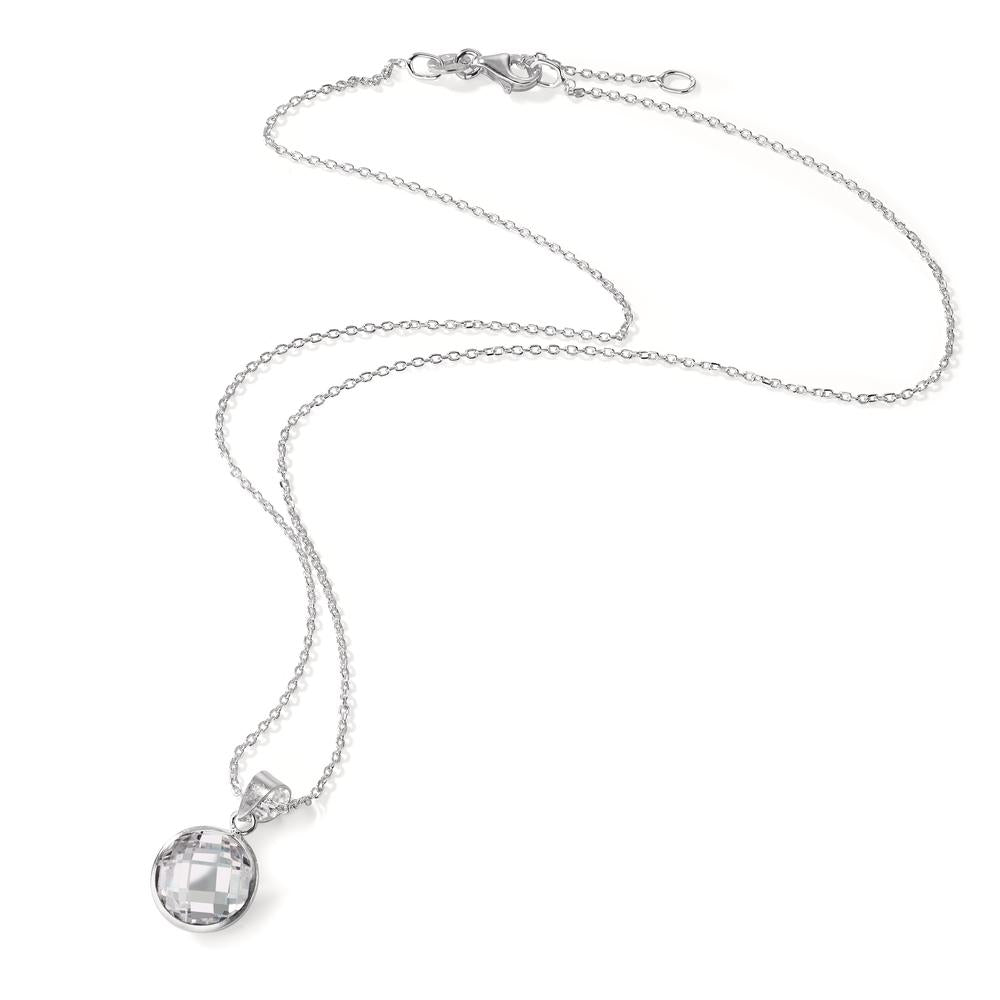 Necklace with pendant Silver Zirconia White 40-42 cm Ø10 mm