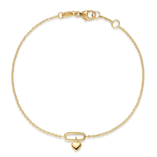 Bracelet 18k Yellow Gold Heart 17-18 cm