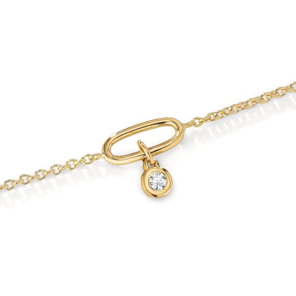 Bracelet 18k Yellow Gold Diamond 0.02 ct, w-si 17-18 cm