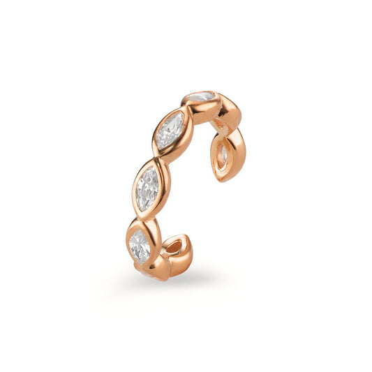 Ear Cuff Silver Zirconia 8 Stones Rose Gold plated Ø12 mm