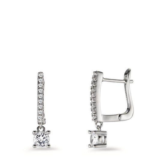 Drop Earrings Silver Zirconia 20 Stones Rhodium plated