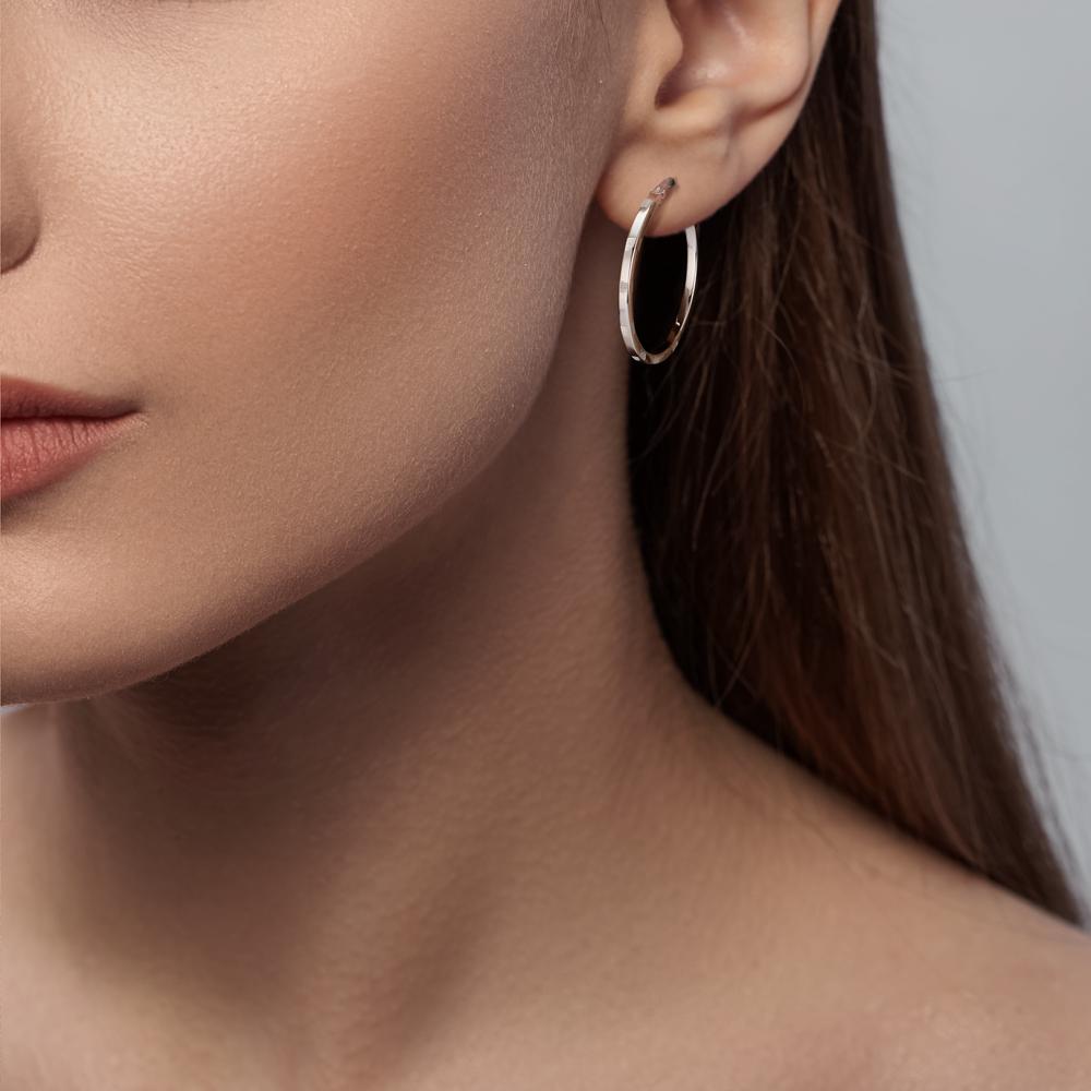 Hoop earrings Silver Rhodium plated