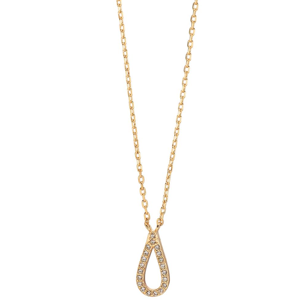 Necklace Bronze Zirconia 20 Stones Gold plated 40-45 cm