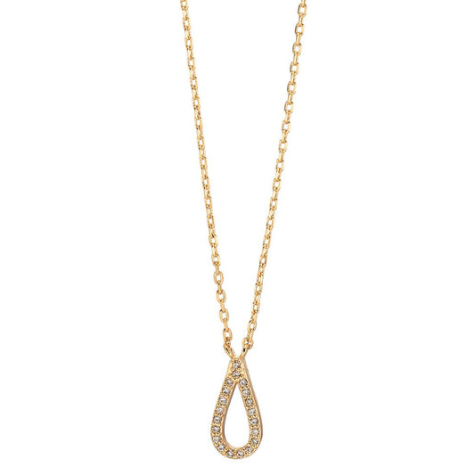 Necklace Bronze Zirconia 20 Stones Gold plated 40-45 cm