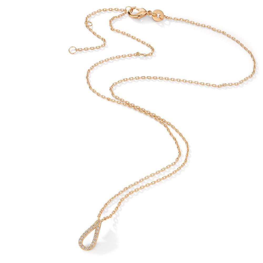 Necklace Bronze Zirconia 20 Stones Gold plated 40-45 cm