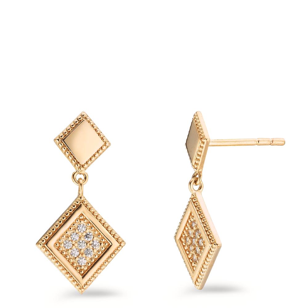 Drop Earrings Bronze Zirconia 18 Stones Gold plated