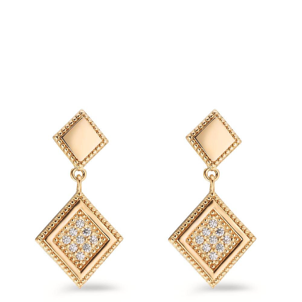 Drop Earrings Bronze Zirconia 18 Stones Gold plated