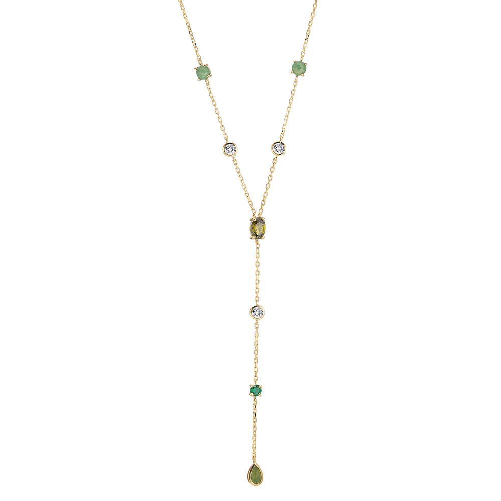 Necklace Bronze Aventurine 8 Stones Gold plated 40-45 cm