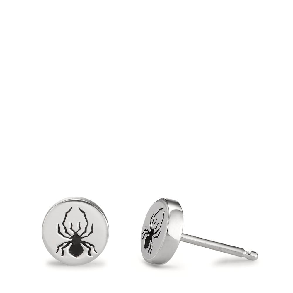 Stud earrings Silver Anodized Spider Ø7 mm