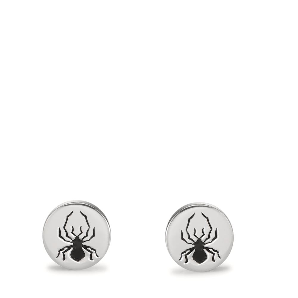 Stud earrings Silver Anodized Spider Ø7 mm