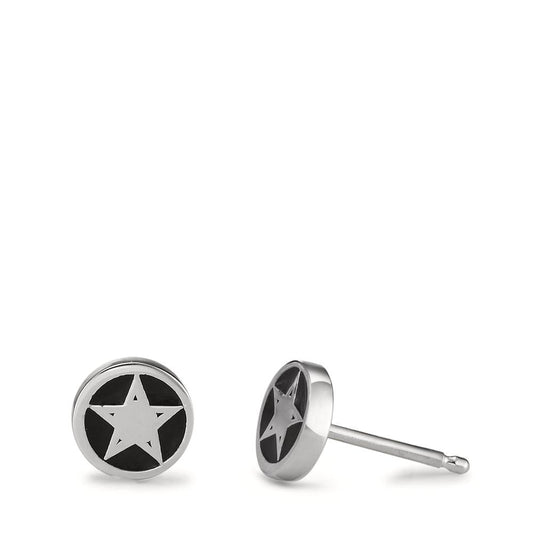 Stud earrings Silver Enameled Star Ø7 mm