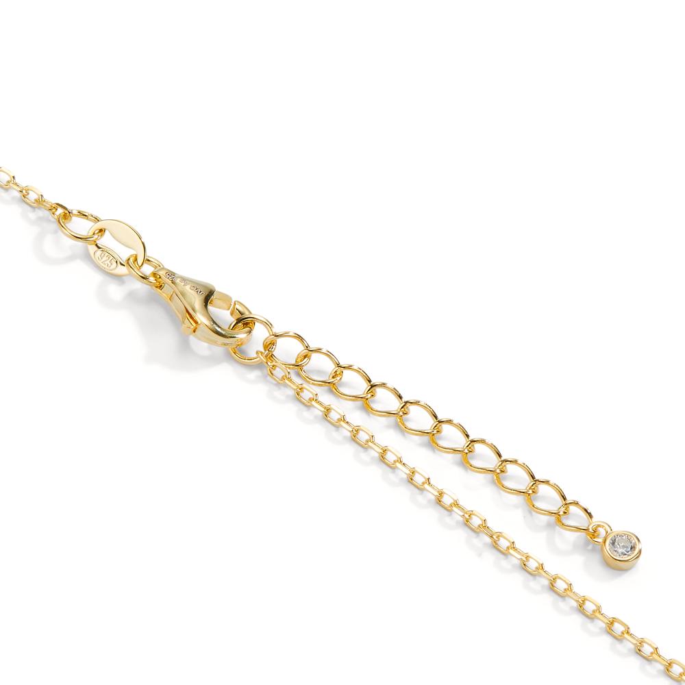 Necklace Silver Zirconia Yellow Gold plated 42-45 cm Ø14 mm