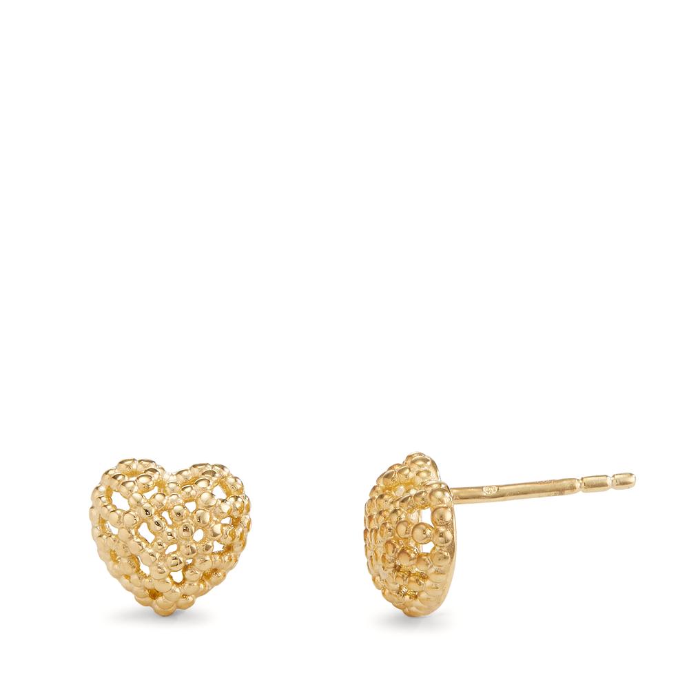 Stud earrings 9k Yellow Gold Heart Ø8 mm