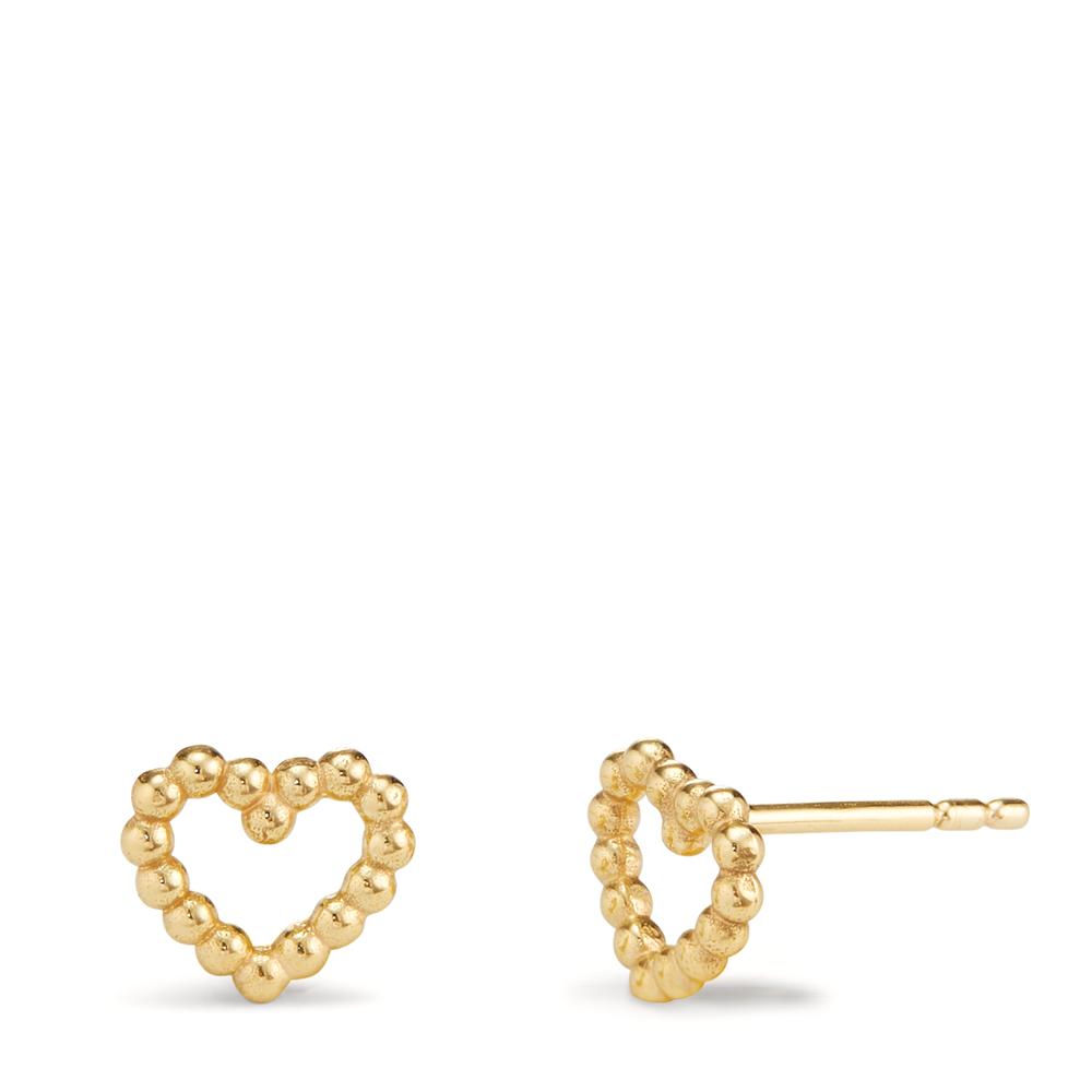 Stud earrings 9k Yellow Gold Heart Ø7.5 mm