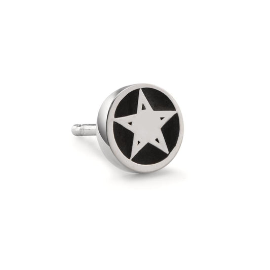 Single stud earring Silver Enameled Star Ø7 mm