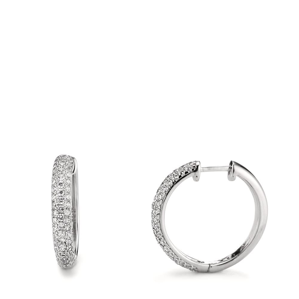 Hinged hoop Silver Zirconia Rhodium plated