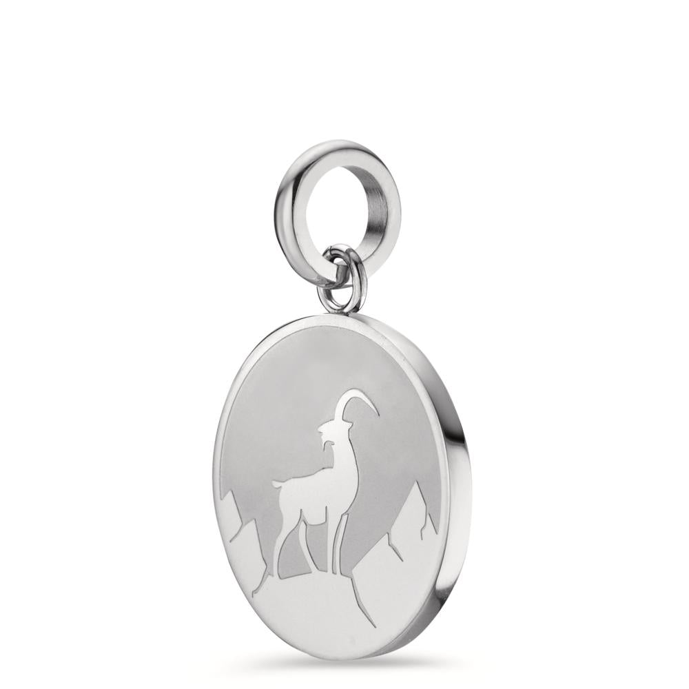 Pendant Stainless steel Capricorn Ø18 mm