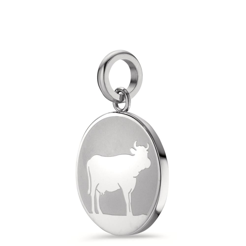 Pendant Stainless steel Cow Ø18 mm