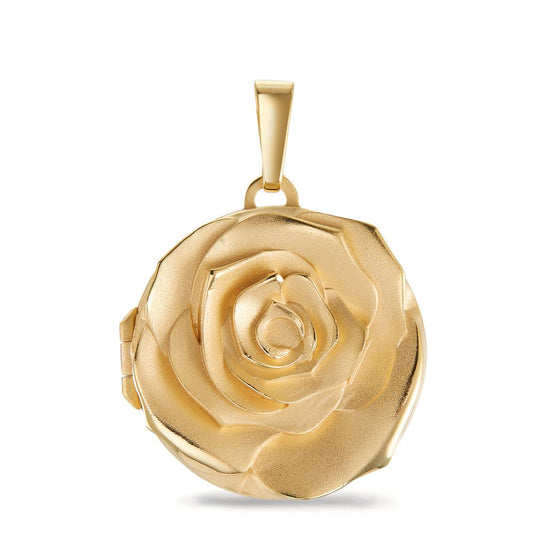 Locket Silver Yellow Gold plated Rose Ø22 mm