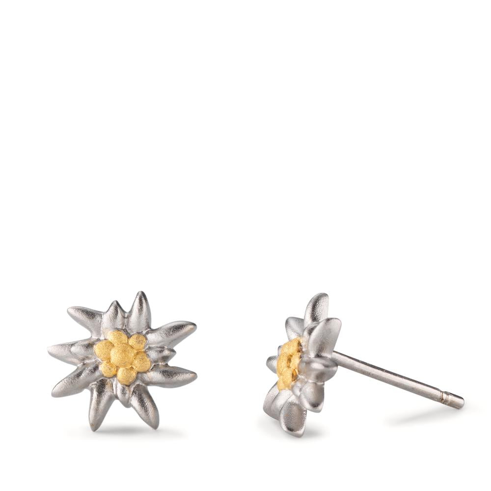 Stud earrings Silver Bicolor Rhodium plated Ø9.5 mm