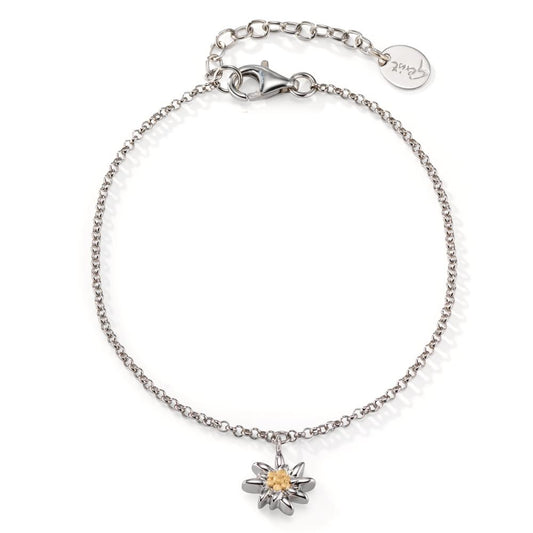 Bracelet Silver Bicolor Rhodium plated Edelweiss 18-22 cm