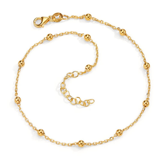 Anklet Silver Yellow Gold plated 23.5-26.5 cm