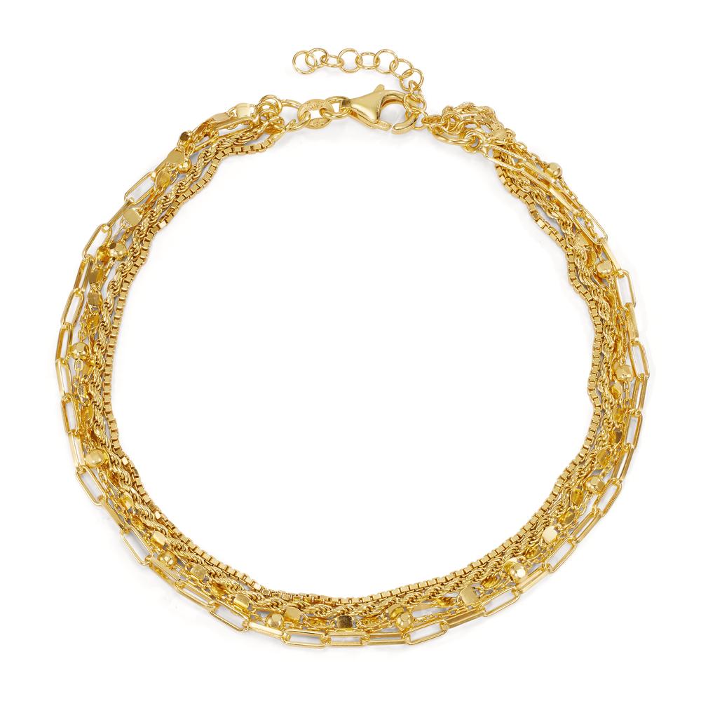 Anklet Silver Yellow Gold plated 23-26 cm