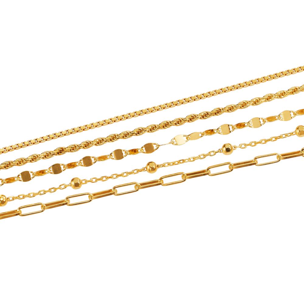 Anklet Silver Yellow Gold plated 23-26 cm