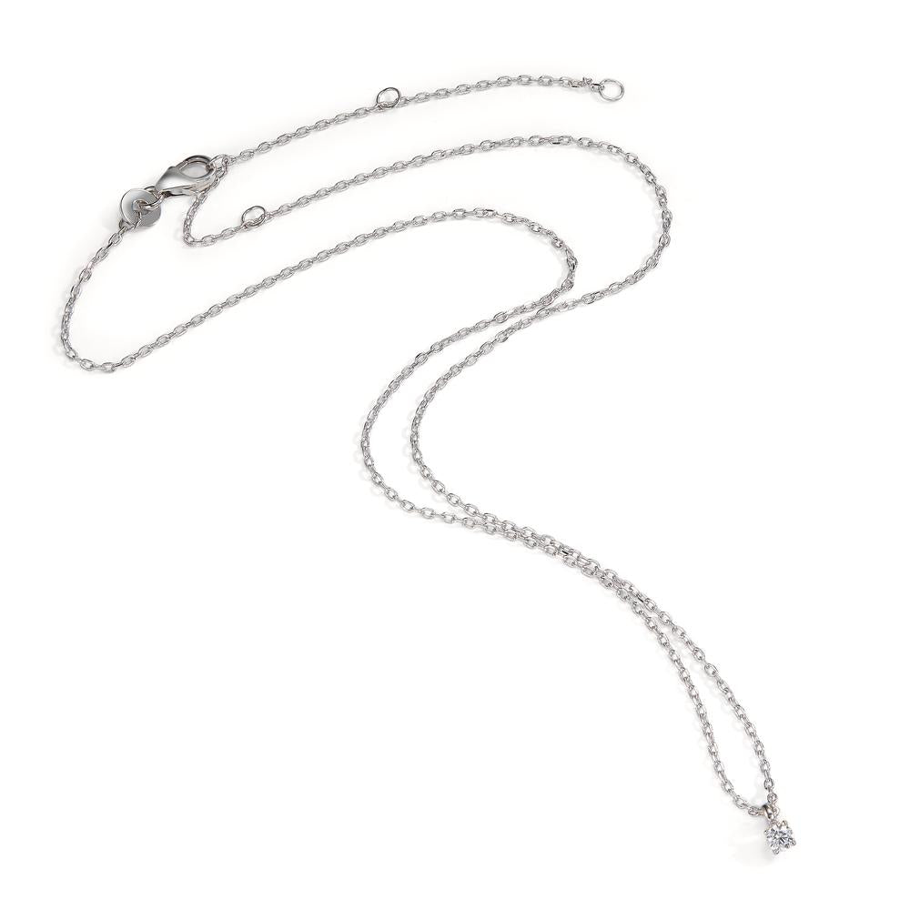 Necklace Silver Zirconia 3 mm Rhodium plated 38-45 cm Ø3 mm