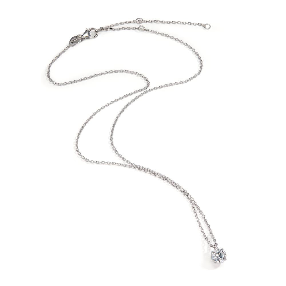 Necklace Silver Zirconia 6 mm Rhodium plated 38-45 cm Ø6 mm